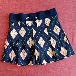 Ralph Lauren Navy and Yellow Argyle Skort
